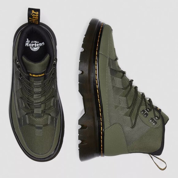 Dr.Martens Boury Boot Mens 12 Green Nylon Leather Hiker Combat Lace Up Military - Picture 16 of 16
